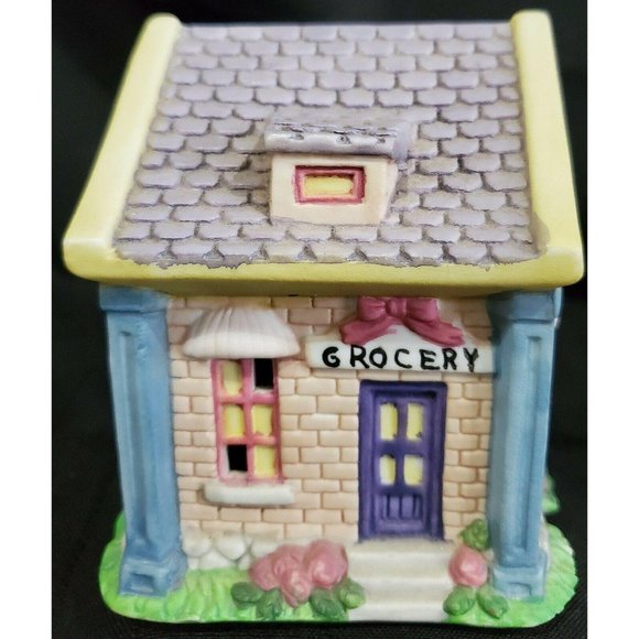 EASTER VILLAGE CHURCH FLOWER SHOP GROCERY STORE Spring pastel building house 3pc - Picture 4 of 12